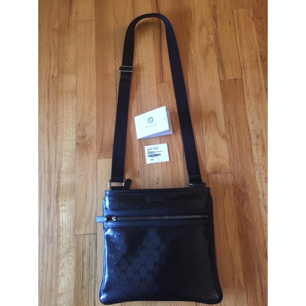 ☔️ GUCCI BLACK IMPRIME MESSENGER ☔️